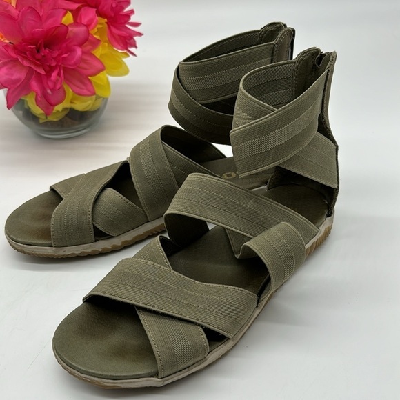 Sorel Green Gladiator Sandals Size 8.5 MCS5977K - Picture 2 of 7